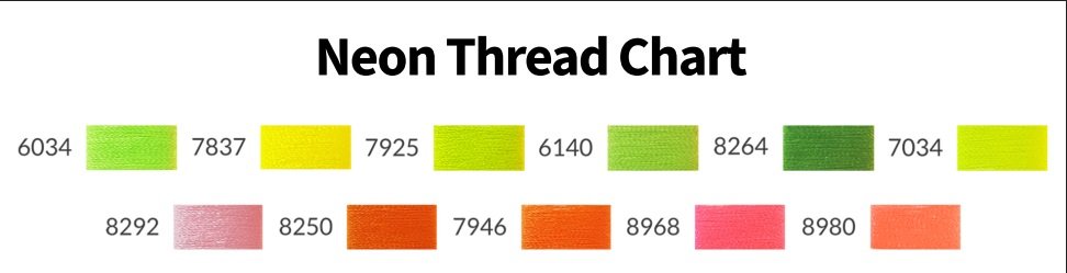 Neon Thread Chart