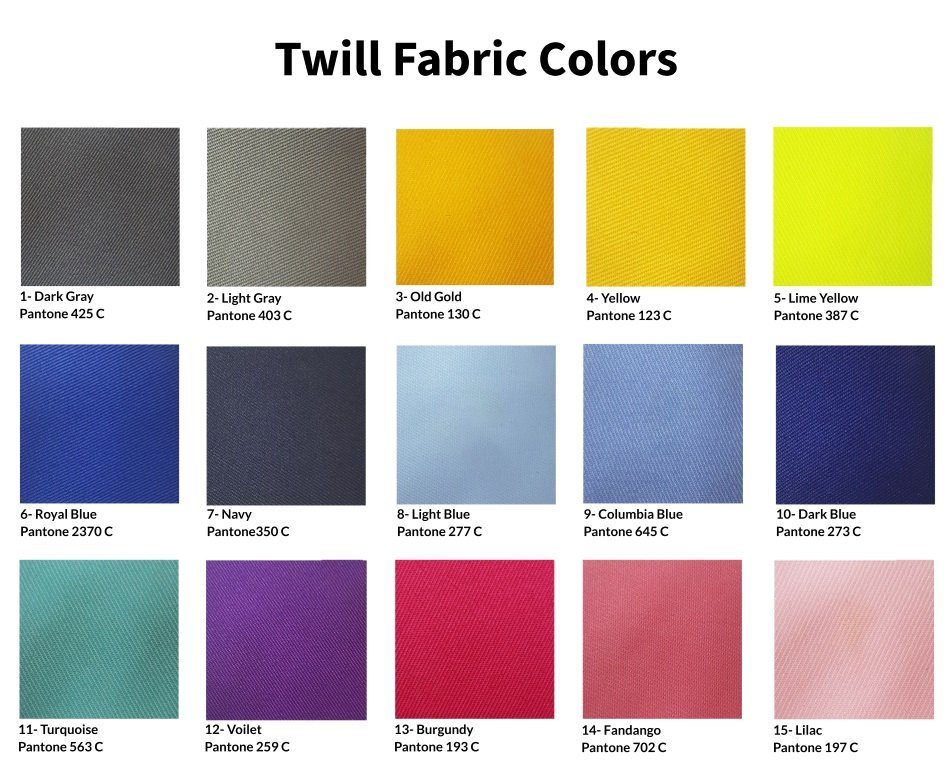 Twill Fabric Colors